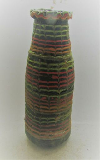 Circa 500bc Ancient Phoenician Glass Mosiac Bottle Rare