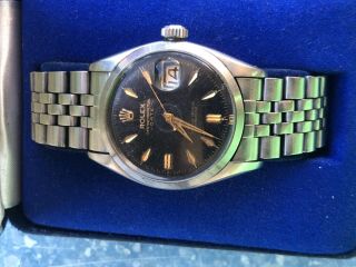 Vintage 1950s Rolex Oyster Perpetual Date Cal.  1030 Stainless Auto,  Band