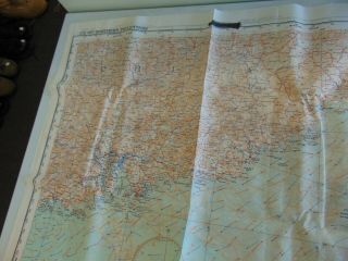 Large Korea War US AAF double sided silk escape map Thailand & Vietnam 1950 2