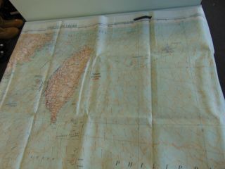 Large Korea War US AAF double sided silk escape map Thailand & Vietnam 1950 4