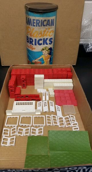 Vintage American Plastic Bricks Building Set 725 Near Complete