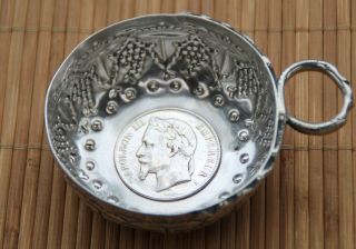 Antique 800 Solid Silver French Wine Taster - Tastevin Napoleon Iii