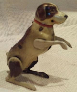 VTG Wind - Up Tin Toy Hopping Dog IN ORDER W/O KEY 1950 ' s Made in Germany 2
