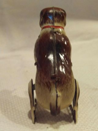 VTG Wind - Up Tin Toy Hopping Dog IN ORDER W/O KEY 1950 ' s Made in Germany 3