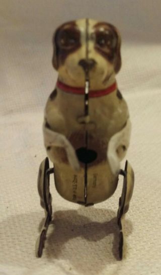 VTG Wind - Up Tin Toy Hopping Dog IN ORDER W/O KEY 1950 ' s Made in Germany 4