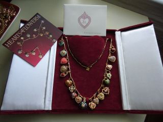 Joan Rivers Complete 19 Charm Hearts & Flowers Necklace