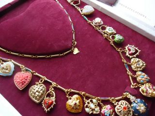 Joan Rivers COMPLETE 19 Charm Hearts & Flowers Necklace 2