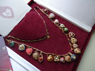 Joan Rivers COMPLETE 19 Charm Hearts & Flowers Necklace 3