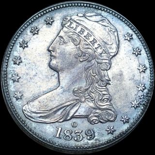 1839 - O Capped Bust Silver Half Dollar,  HIGH Uncirculated BU MS Rare.  No Resv 2