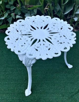Vintage Cast Iron Flower Shape Garden Side Table