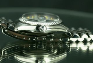 Rolex Vintage Men ' s Datejust 36mm Steel Silver Diamond Dial Engine - Turned Bezel 6