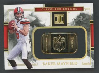 2018 Impeccable Baker Mayfield Browns Rc Rookie 1/2 Troy Oz 14k Gold 1/1 Rare