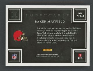 2018 Impeccable Baker Mayfield Browns RC Rookie 1/2 Troy Oz 14k Gold 1/1 RARE 2