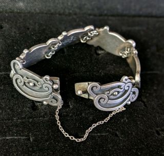 Vintage Sterling Silver Margot de taxco bracelet signed & numbered 50.  1grams 8