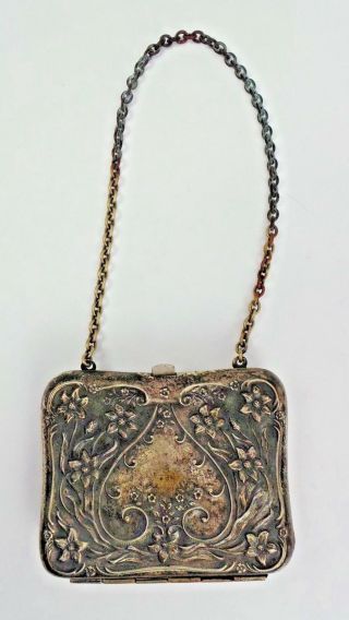 Victorian Sterling Silver Calling Dance Card Purse F