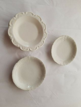 Antique/vintage 3 White Round Butter Pats