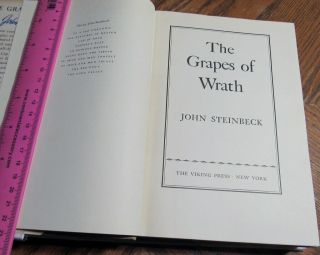 THE GRAPES OF WRATH/RARE 1st Edition/JOHN STEINBECK/ 1939/FINE BINDING 3