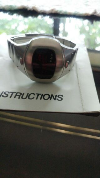 Pulsar P4 Executive Vintage digital Led Time Computer Watch Solid band 3