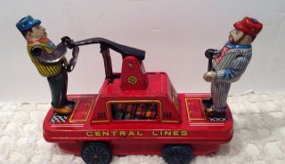 Rare Vintage Tin Railroad Hand Car Central Lines Made In Japan By Exelo Train