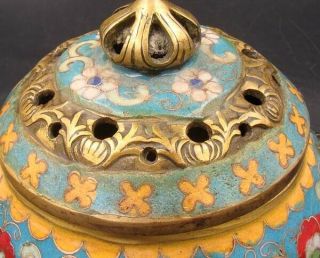 Collectible Handmade Carving Brass Cloisonne Enamel Incense Burners 2