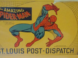Vtg 1977 THE SPIDERMAN MARVEL COMICS STAN LEE ST.  LOUIS POST SIGN POSTER 7