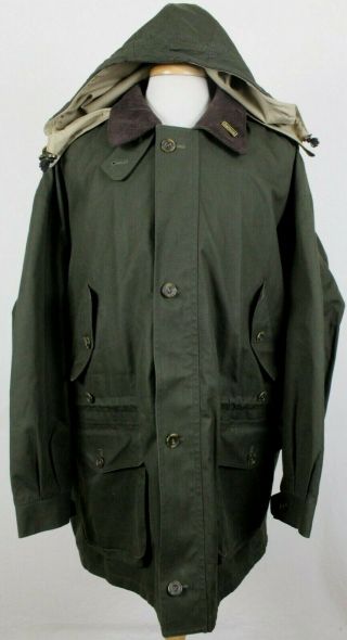 Barbour Vintage Endurance Ventille Cotton Jacket With Hood Unlined 52 Uk Made