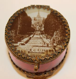 Victorian Wilhelmshohe Cascaden Cranberry Trinket/jewelry Casket Box