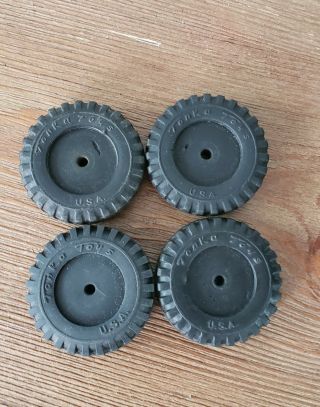 Vintage Tonka Truck Parts 4 Solid Rubber Tires 2 1/4