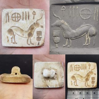 Indus Valley Old Wonderful Intaglio Stone Stamp 16
