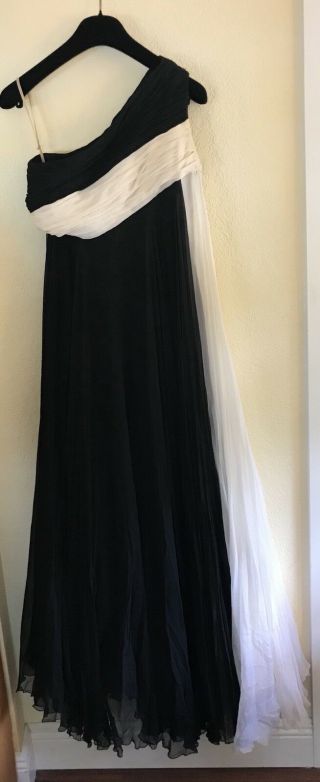 Vintage 1960’s Tiziani Roma Black & White Crepe Silk Evening Gown