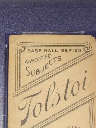 1909 - 11 T206 Ty Cobb RED PORTRAIT,  TOLSTOI PSA 2.  5 Good,  Rare Back 5
