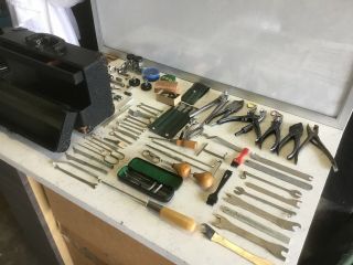 Typewriter Repair Tool Box Rare / Tools Wenches Benders Spring Hooks Pliers