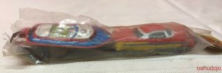 Lucky Toy Cadillac,  Boat & Trailer Made In Japan Friction Toy Whistle