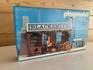 Vintage Playmobil 3430 Rare Old Stock Western Theme Blacksmith