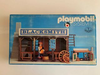 Vintage Playmobil 3430 Rare Old Stock Western Theme Blacksmith 2