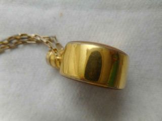 Vintage Gucci 1980s gold & brown enamel perfume bottle pendant & chain necklace 4