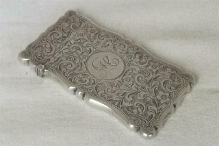 A Stunning Antique Solid Sterling Silver Edwardian Card Case Chester 1907.