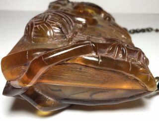 VINTAGE MAYA Evangelista HANDBAG Amber Resin Art Nouveau Swan Clamshell Purse 4