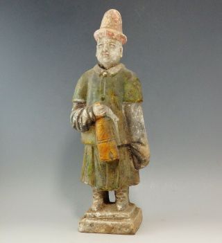 Large Ming Dynasty Chinese Terracotta Glazed Tomb Attendent Figure (708k)