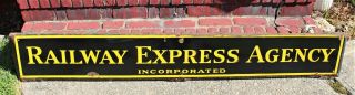 Railway Express Agency Porcelain Sign Railroad Collectible Vintage 4