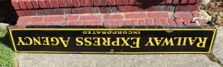 Railway Express Agency Porcelain Sign Railroad Collectible Vintage 7
