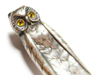 Antique Victorian Or Edwardian Silver Owl Pencil