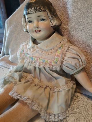 Antique Porcelain Doll 19 Inches Tall.  Probably 1920 Or 1930.