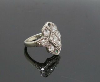 Vintage 18k Art Deco 1920s White Gold Filigree Diamond Ladies Ring To Restore