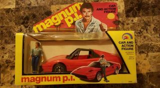 Rare 1982 Ljn Magnum P.  I.  Mib Ferrari & Figure Playset