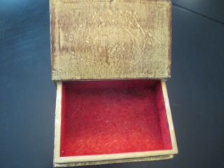 Vintage Wooden Carved Painted Hinged Box in Form Of Old Embossed Book Italy 2