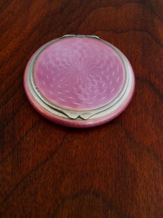 - Adolf Kander Sterling Silver & Pink Guilloche Enamel Compact: Berlin 1882–1939