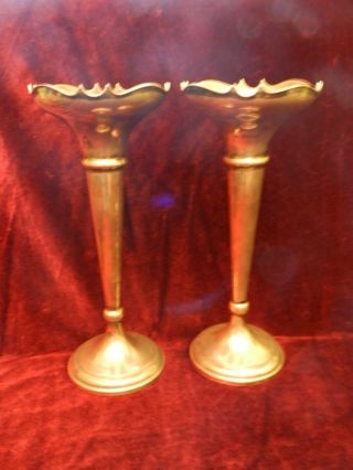 Pair English Hallmarked Silver Vases - Birmingham 1919 - William Aitken