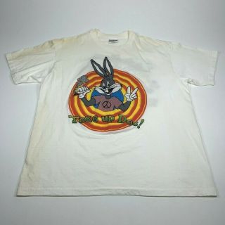 Rare Vintage Shroomy Looney Tunes Bugs Bunny M/l Shirt Weed Pot Cannabis Read
