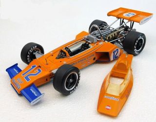 Peter Revson Mclaren M16 Gulf Indy 500 Vintage Race Car 1:18 Replicarz Goodyear